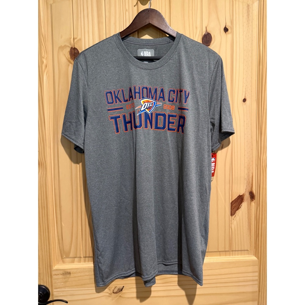 NBA Oklahoma City Thunder Mens Gray Graphic Performance T-Shirt Large‎ NWT ZR41